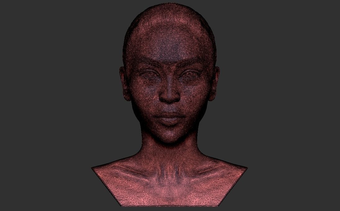 Beautiful afroamerican woman bust 3D printing ready TYPE 4 3D print model_18