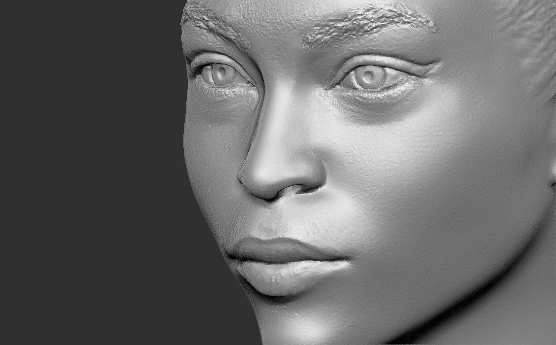 Beautiful afroamerican woman bust 3D printing ready TYPE 4 3D print model_9