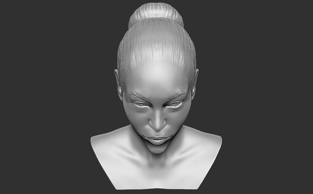 Beautiful afroamerican woman bust 3D printing ready TYPE 4 3D print model_6