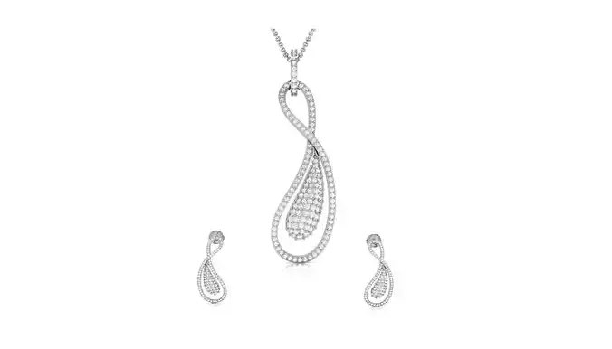 Women pendant-earrings set 3dm render detail 3D print model