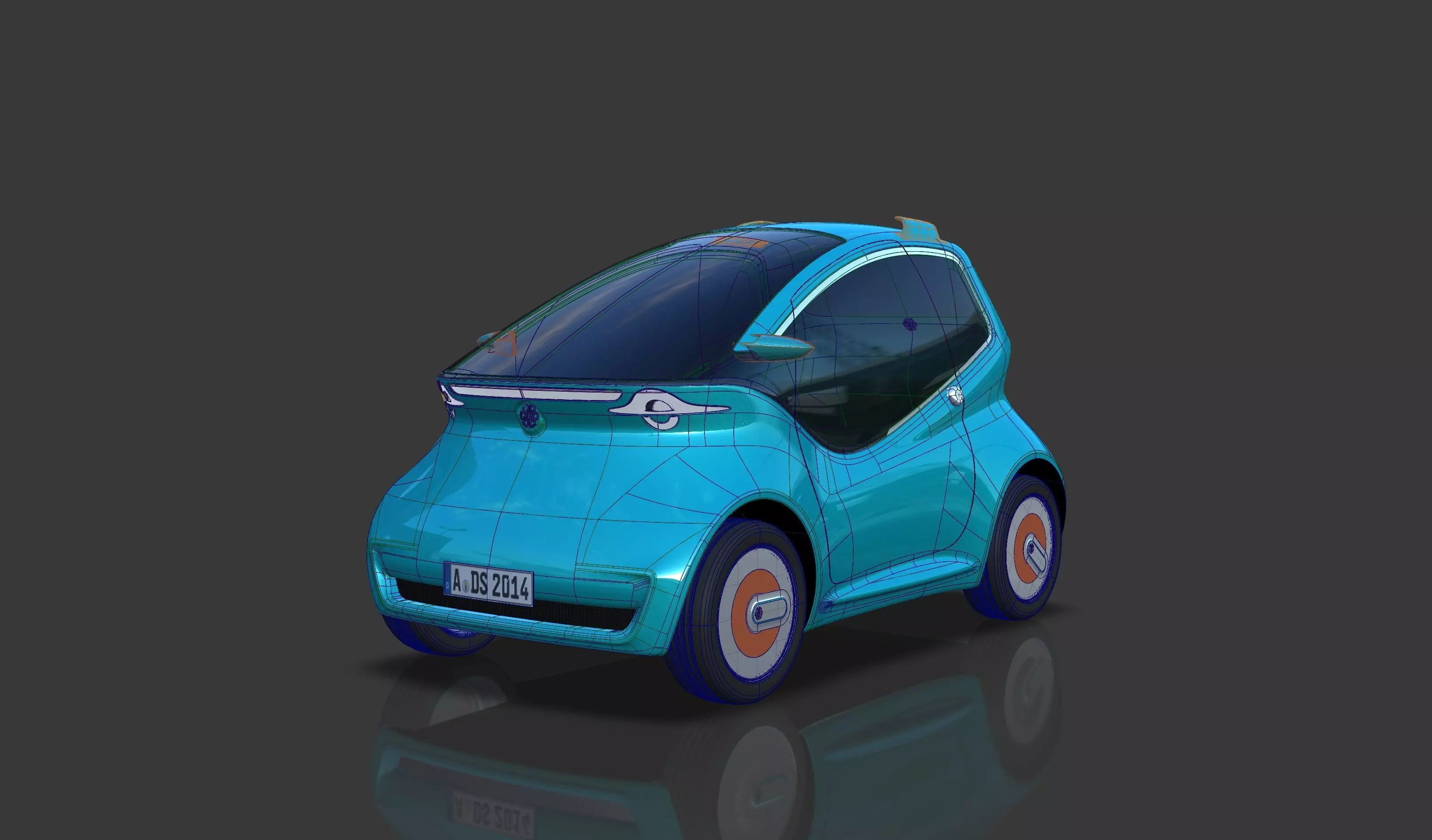 Urban Micro Mobility Small City Car EV Electric 3D model 3D model_0