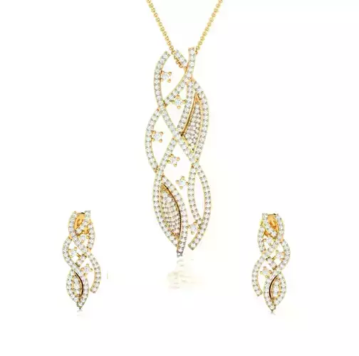 Women pendant-earrings set 3dm render detail 3D print model