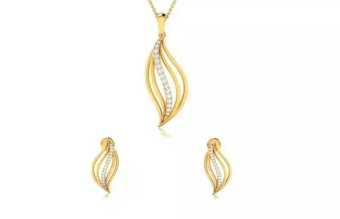 Women pendant-earrings set 3dm render detail 3D print model