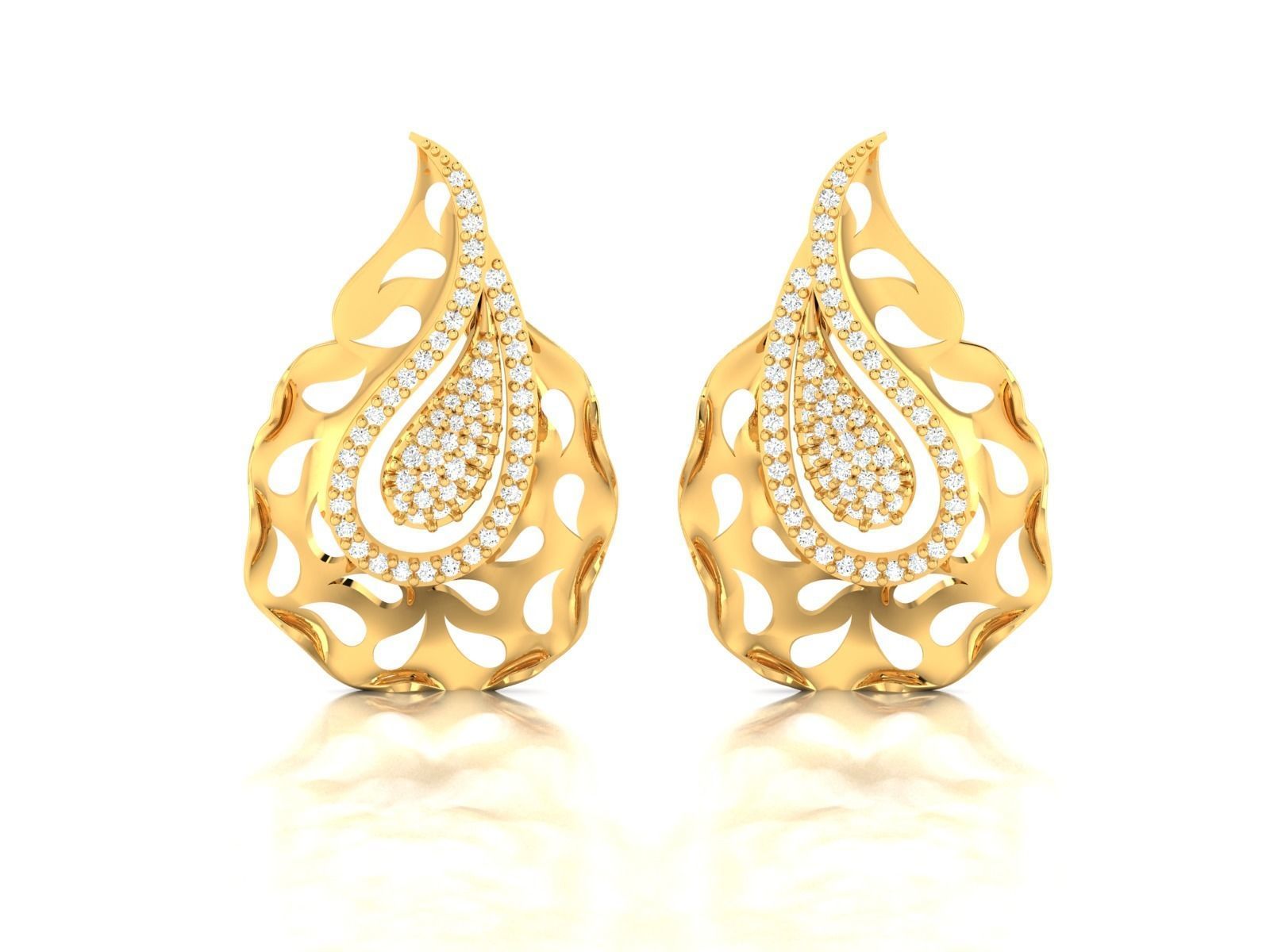 Women pendant-earrings set 3dm render detail 3D print model_9