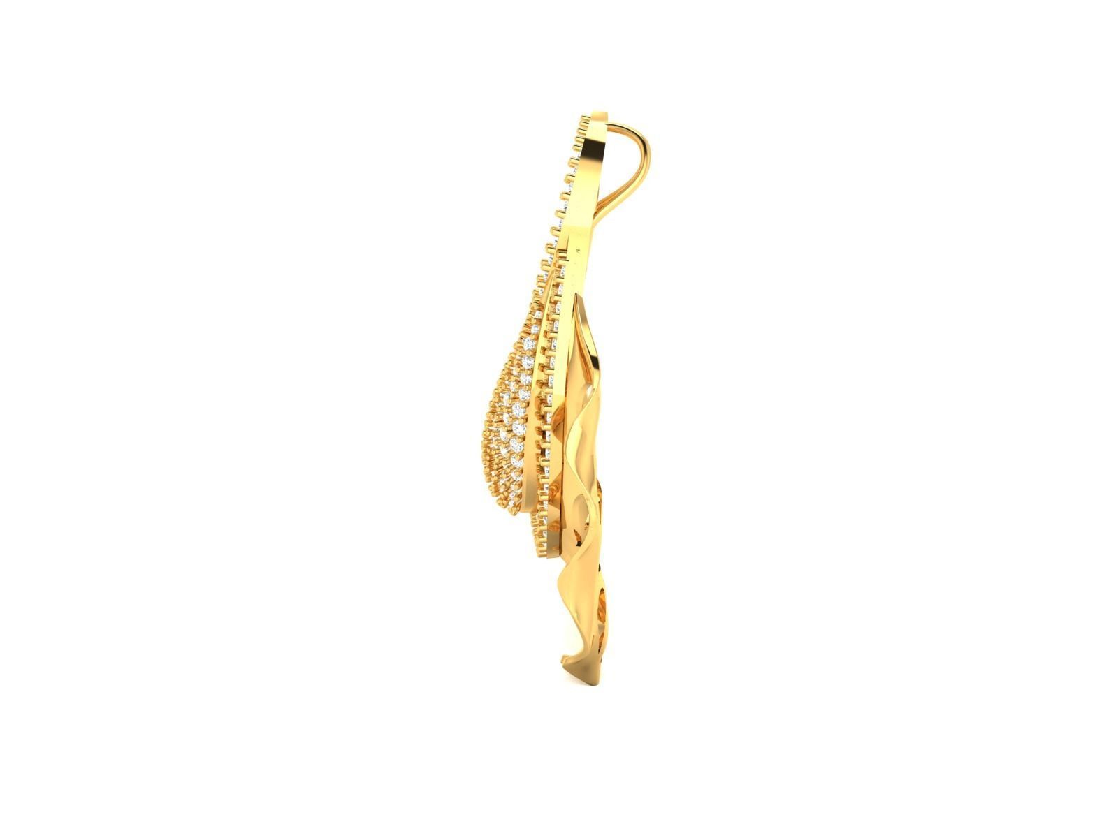 Women pendant-earrings set 3dm render detail 3D print model_11