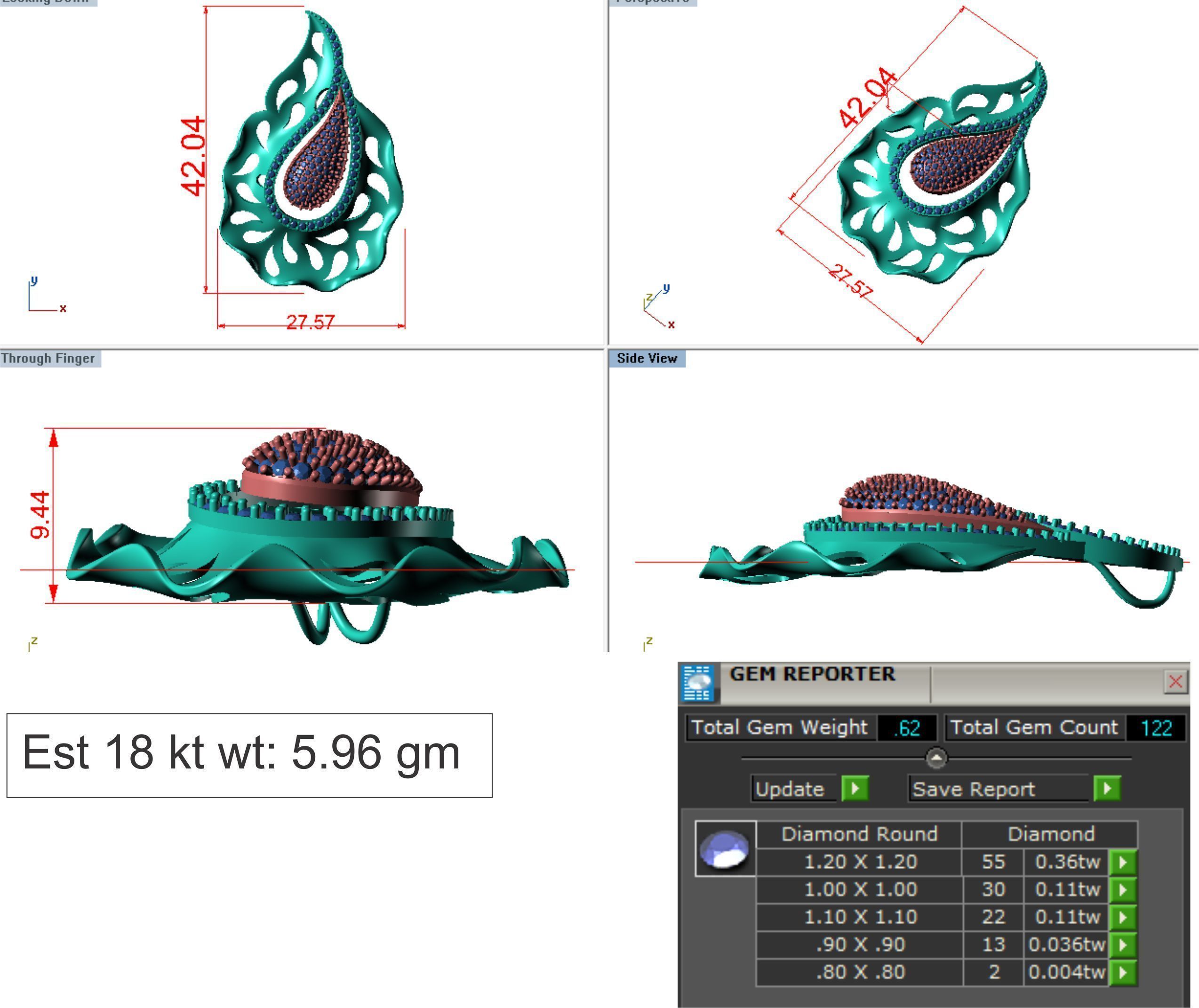 Women pendant-earrings set 3dm render detail 3D print model_14