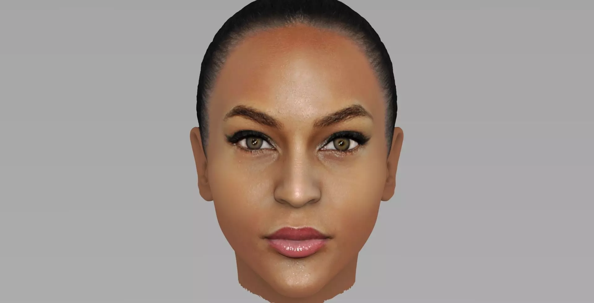 Beautiful afroamerican woman head TYPE 4 3D model