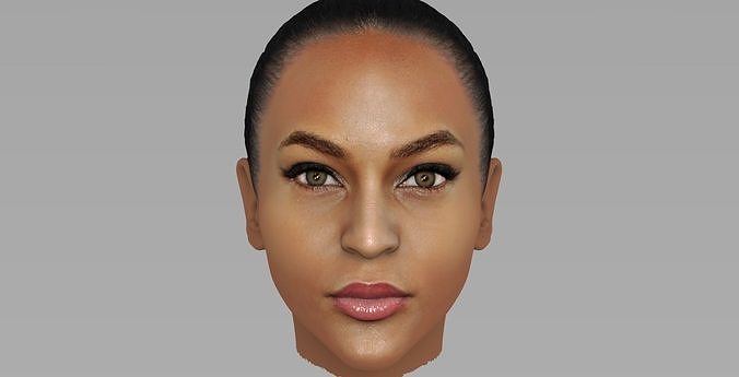 Beautiful afroamerican woman head TYPE 4 3D model