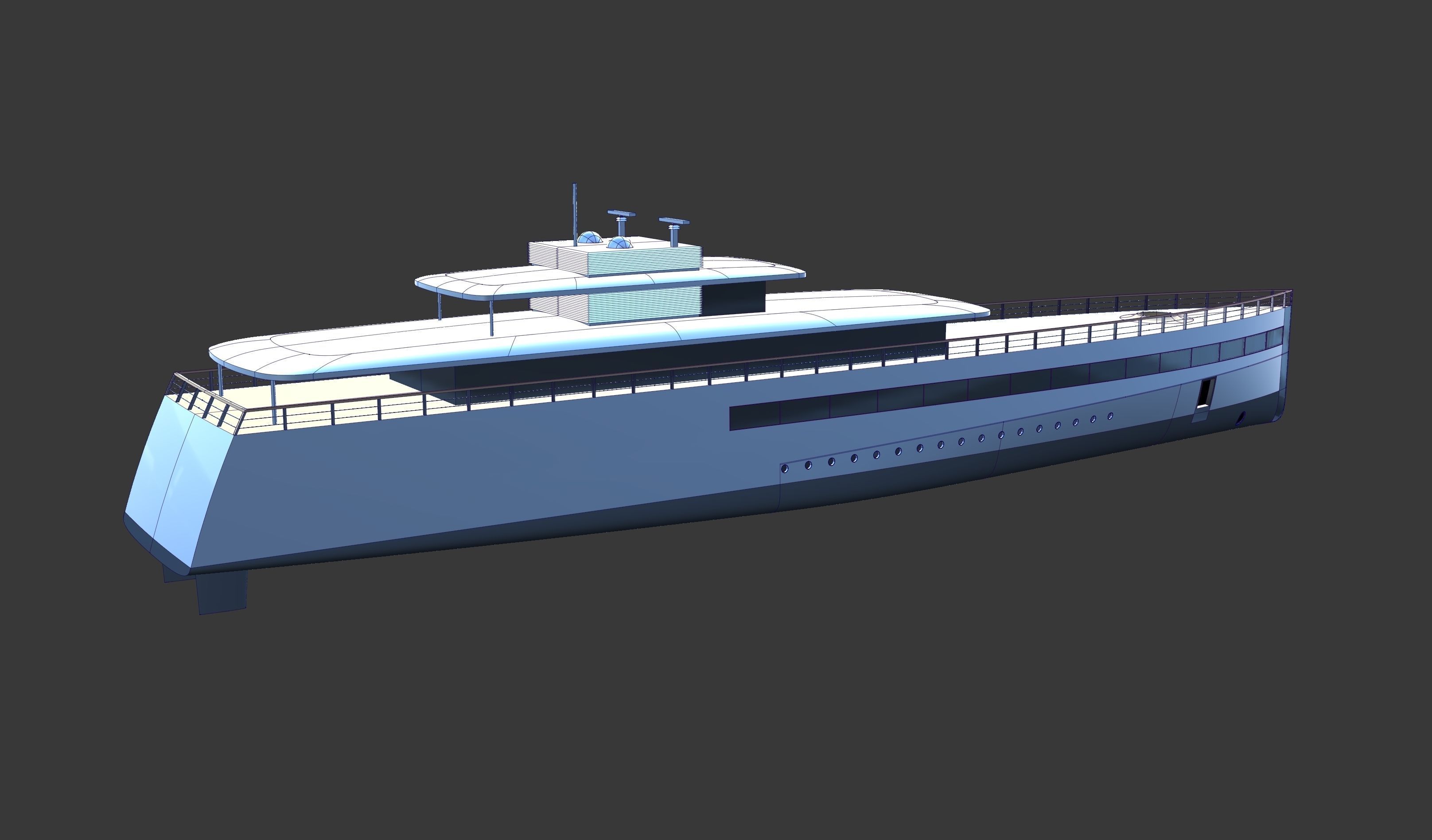 Feadship Venus Steve Jobs Yacht - NURBs and Polygon Model 3D model_6