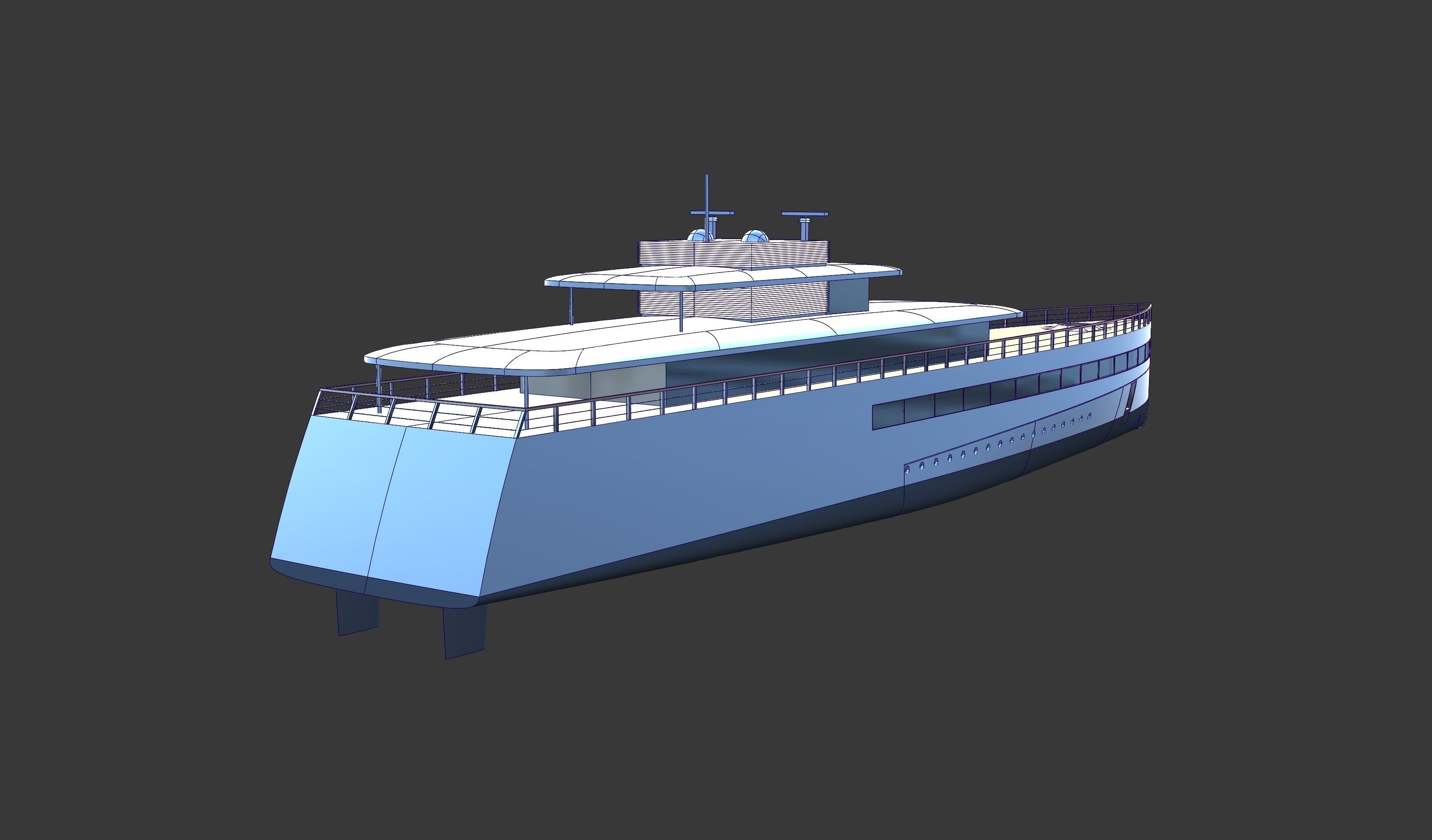 Feadship Venus Steve Jobs Yacht - NURBs and Polygon Model 3D model_1