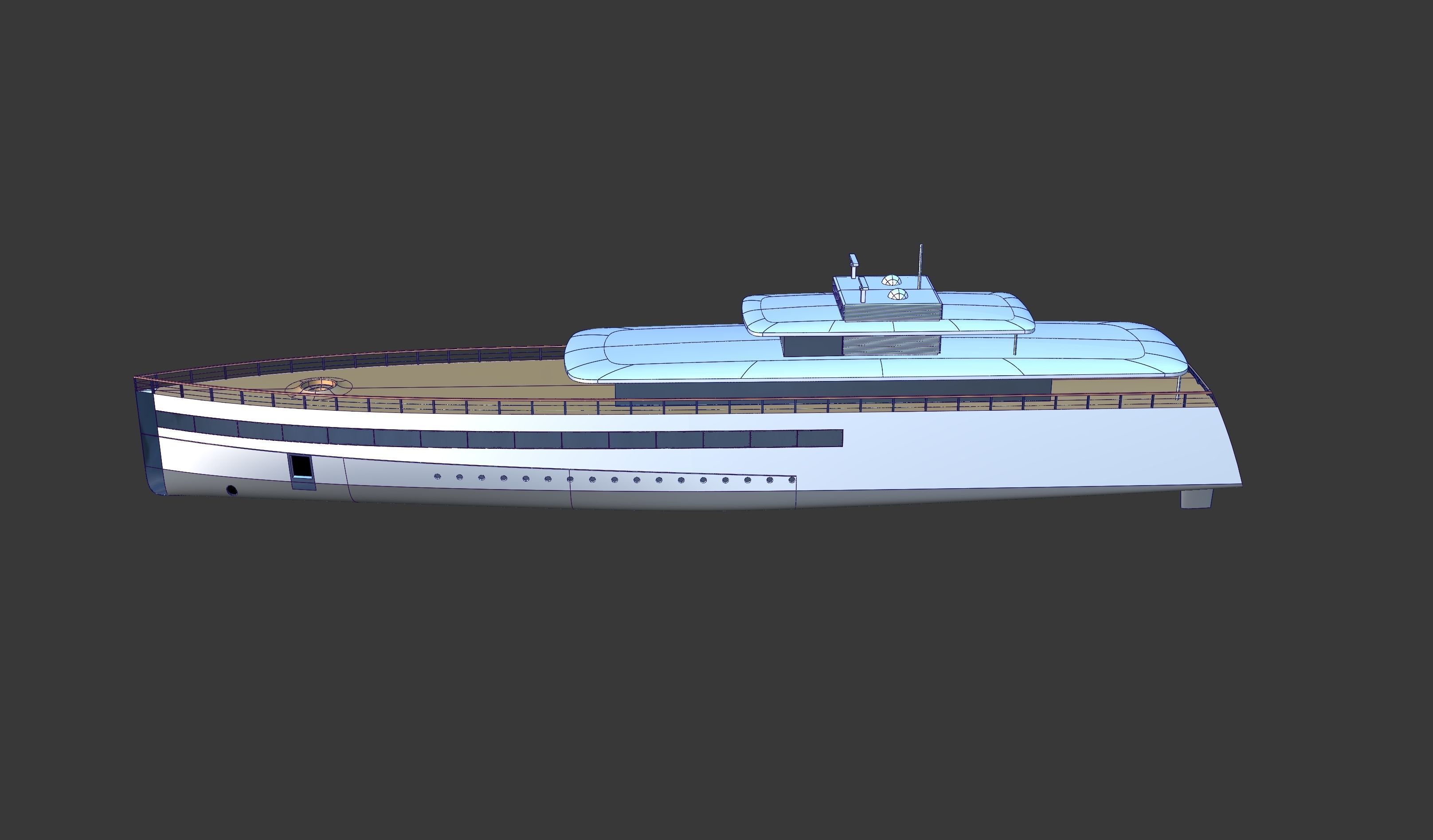 Feadship Venus Steve Jobs Yacht - NURBs and Polygon Model 3D model_2