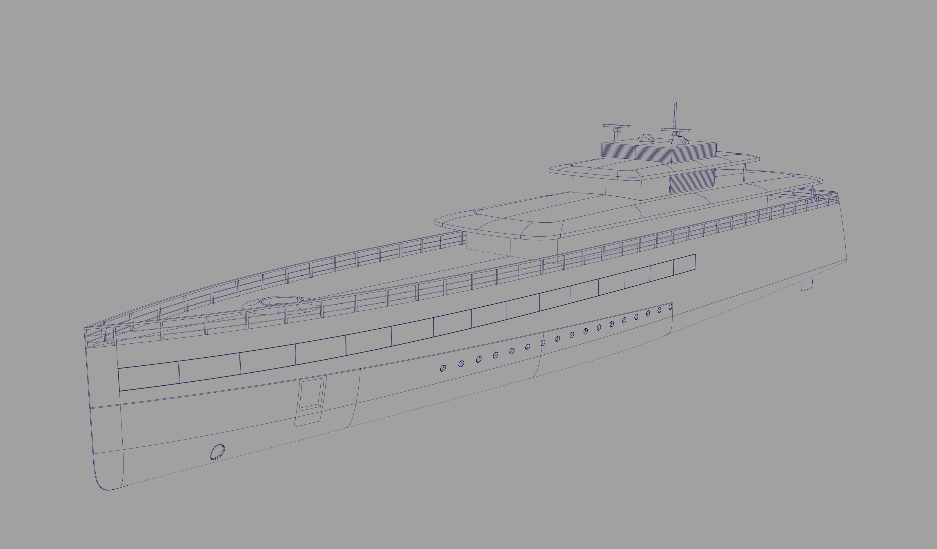 Feadship Venus Steve Jobs Yacht - NURBs and Polygon Model 3D model_3