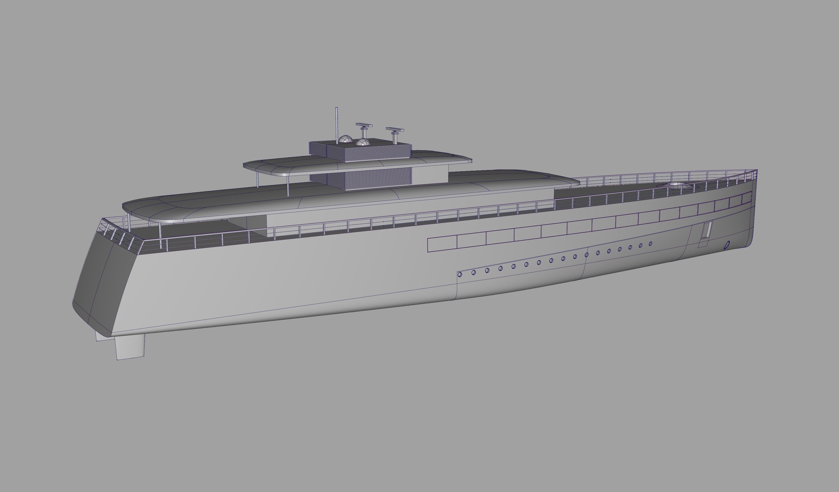 Feadship Venus Steve Jobs Yacht - NURBs and Polygon Model 3D model_7