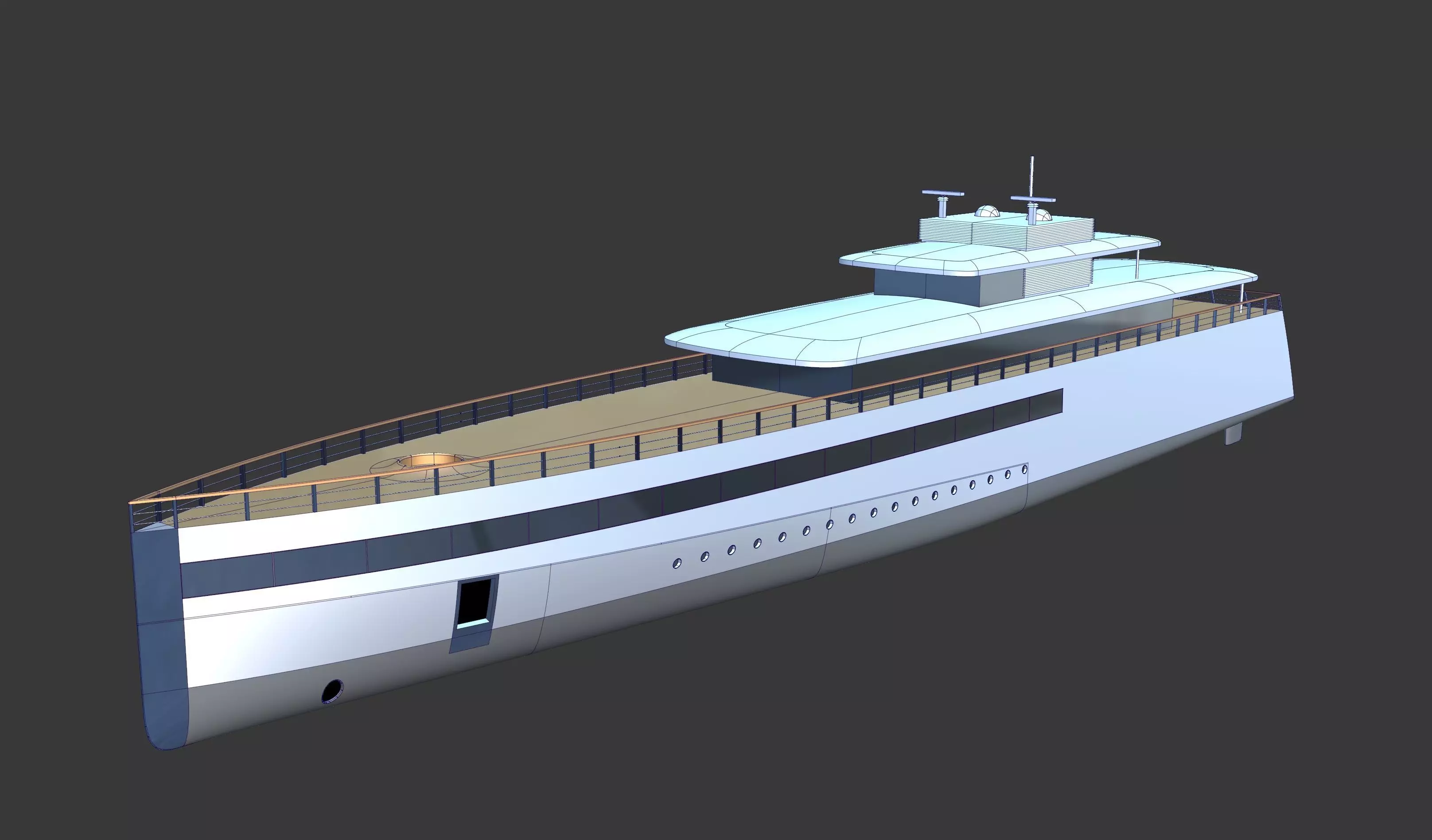 Feadship Venus Steve Jobs Yacht - NURBs and Polygon Model 3D model_0