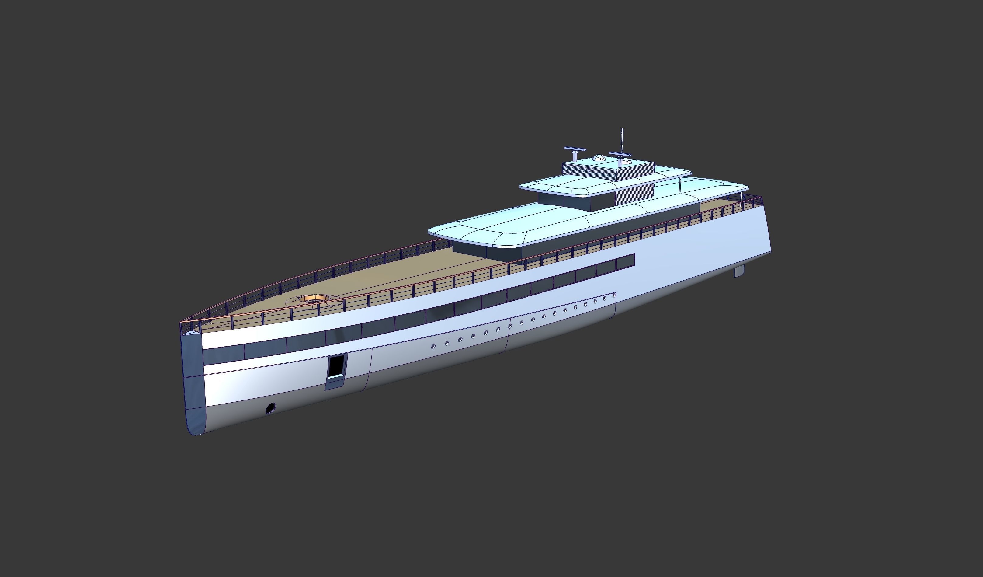Feadship Venus Steve Jobs Yacht - NURBs and Polygon Model 3D model_9