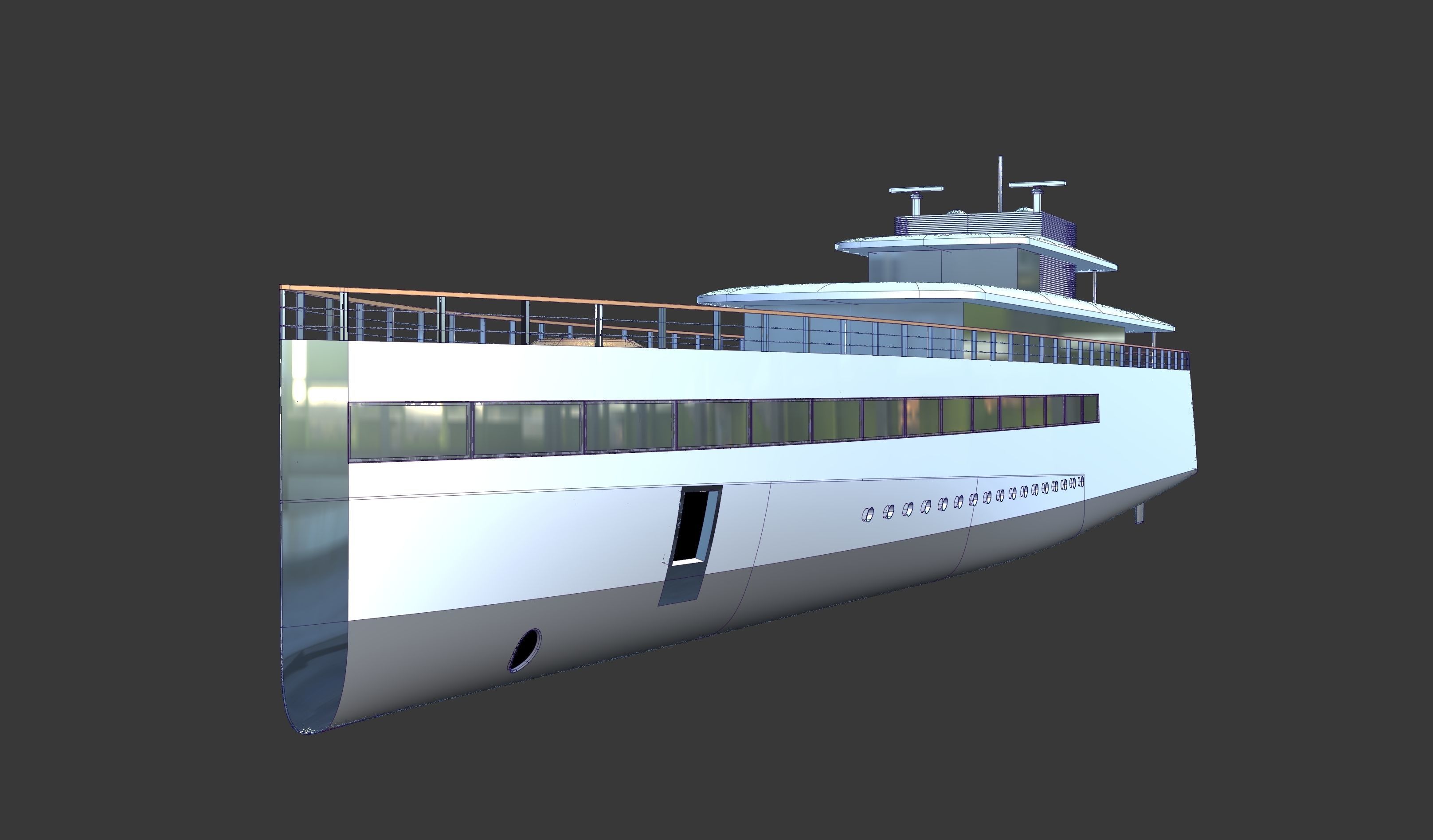 Feadship Venus Steve Jobs Yacht - NURBs and Polygon Model 3D model_8