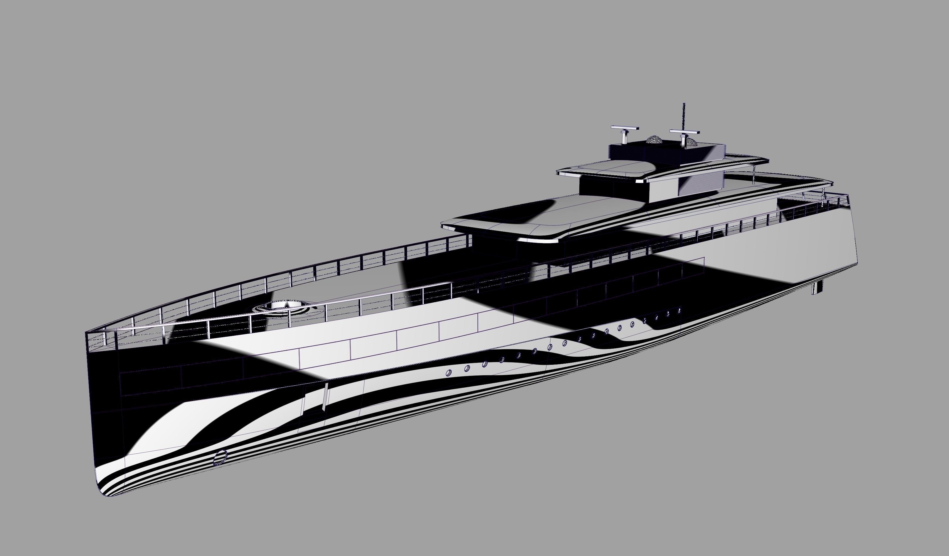 Feadship Venus Steve Jobs Yacht - NURBs and Polygon Model 3D model_5