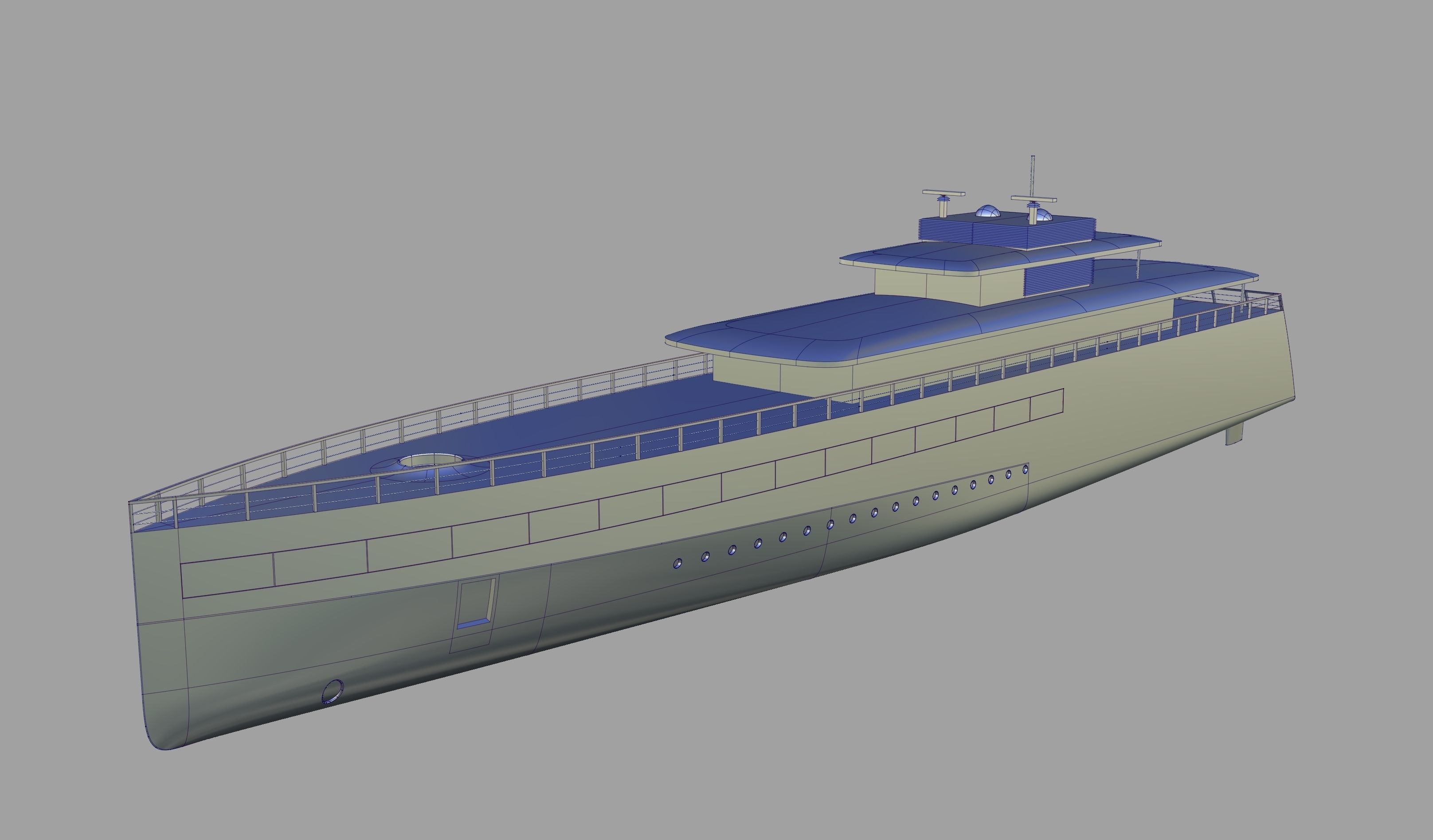 Feadship Venus Steve Jobs Yacht - NURBs and Polygon Model 3D model_4