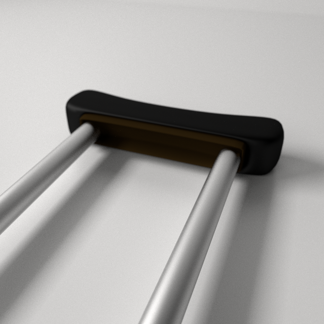 Underarm Crutch 3D model_1