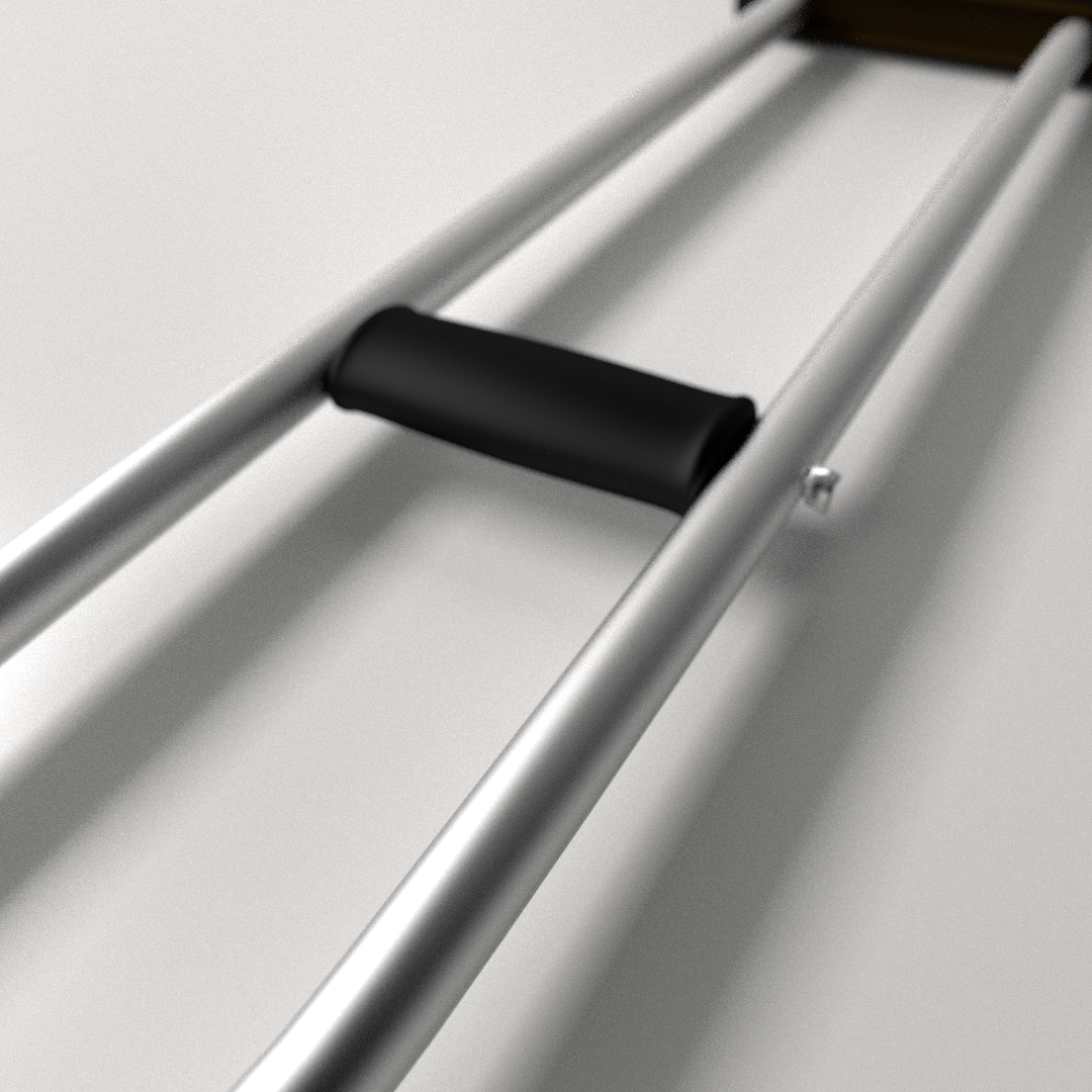 Underarm Crutch 3D model_2