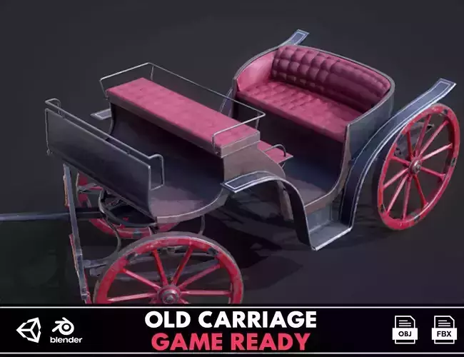 Old Carriage - GameReady Low-poly 3D model