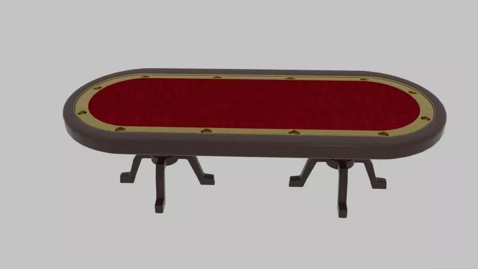 Long Poker Table 2 3D model_0