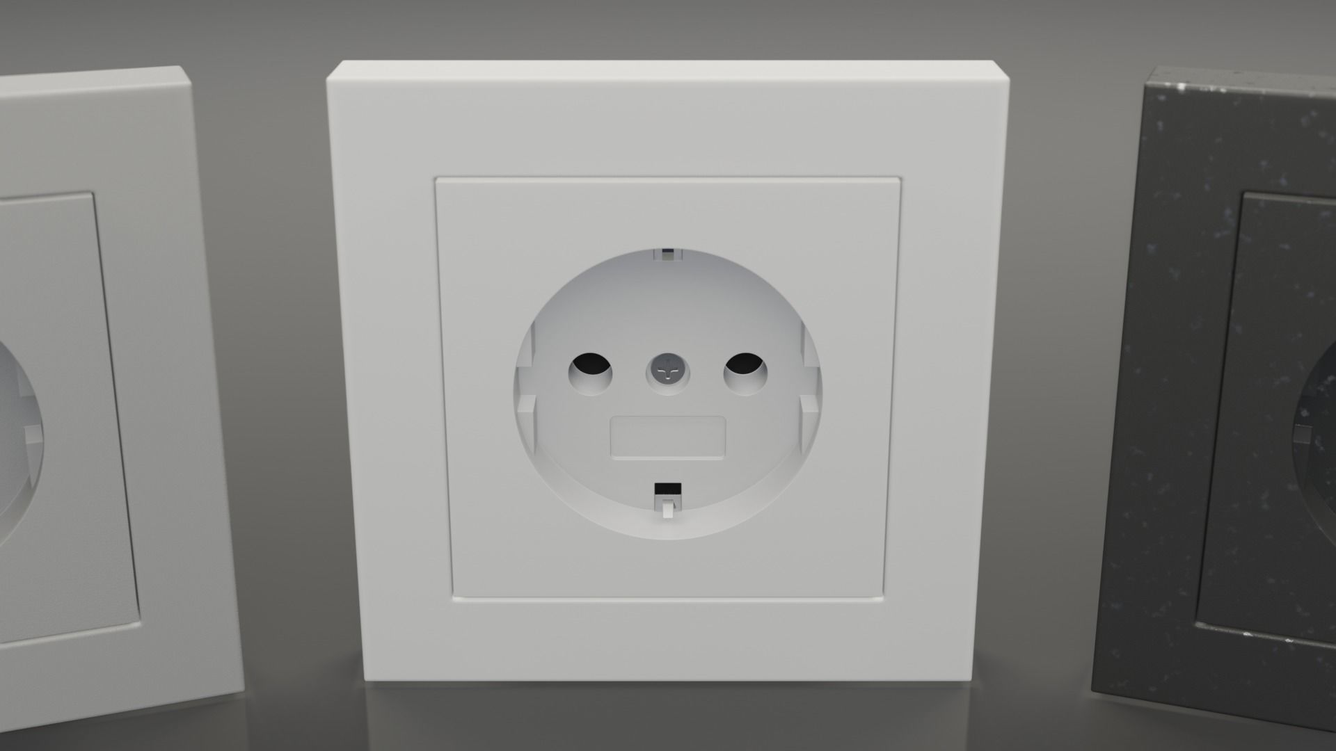 Plug Socket Europe Low-poly 3D model_6