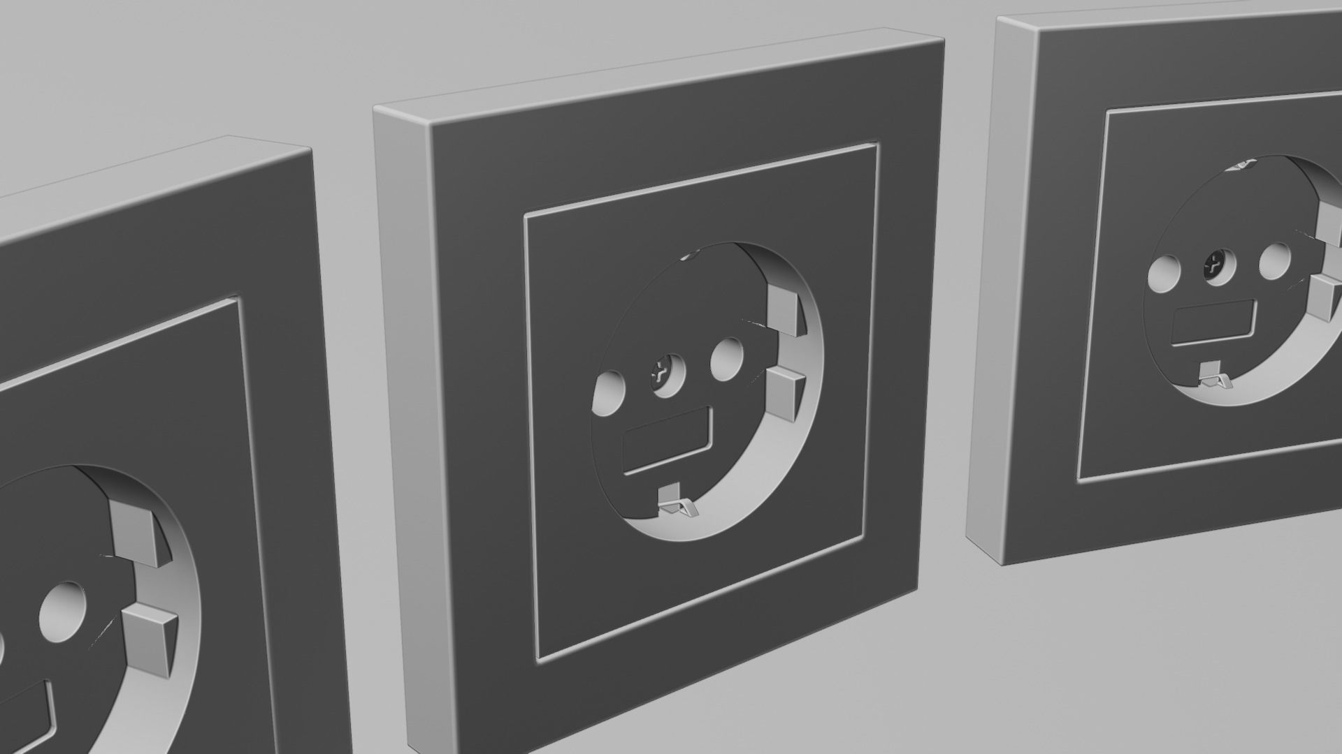 Plug Socket Europe Low-poly 3D model_9