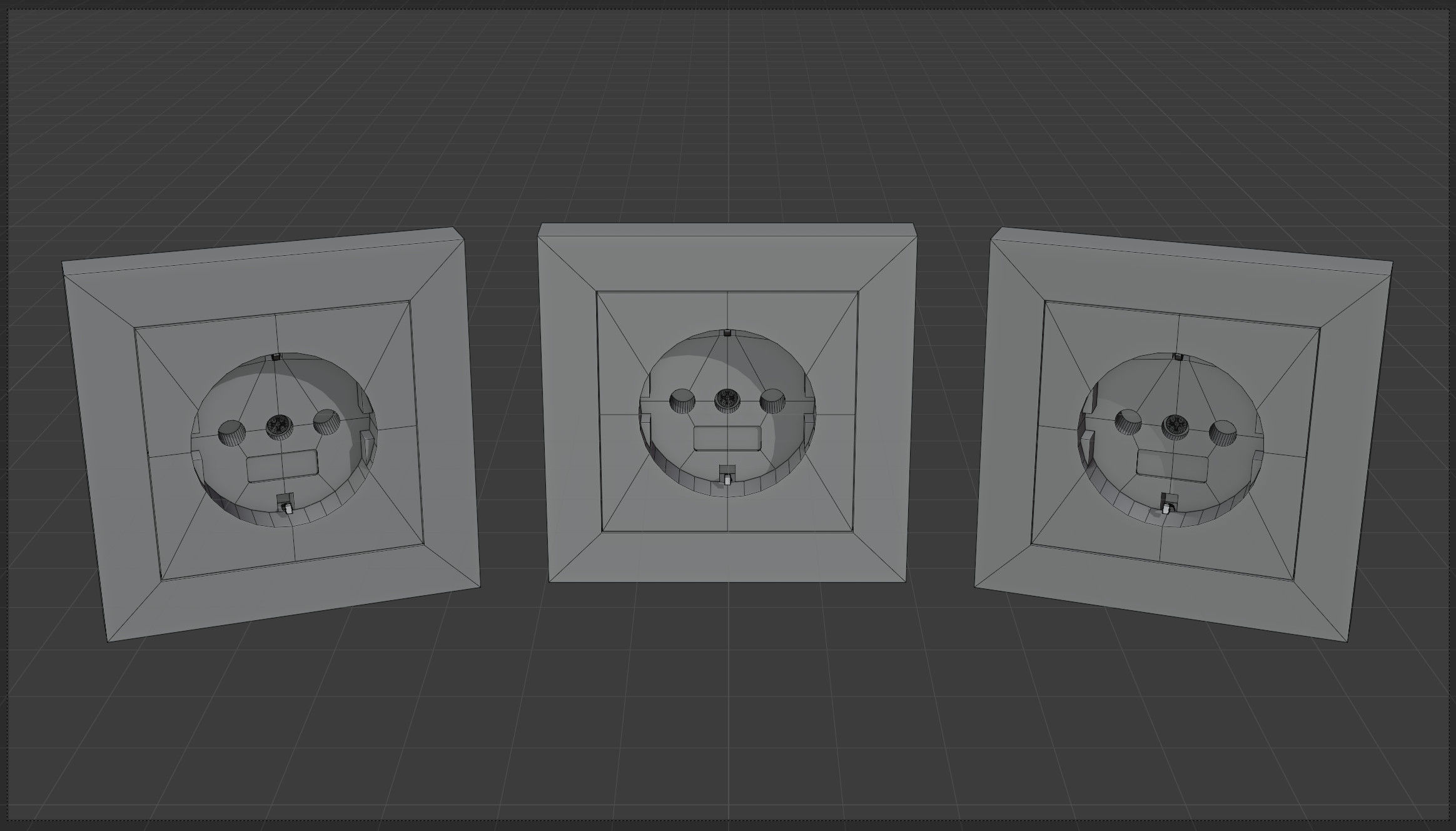 Plug Socket Europe Low-poly 3D model_2