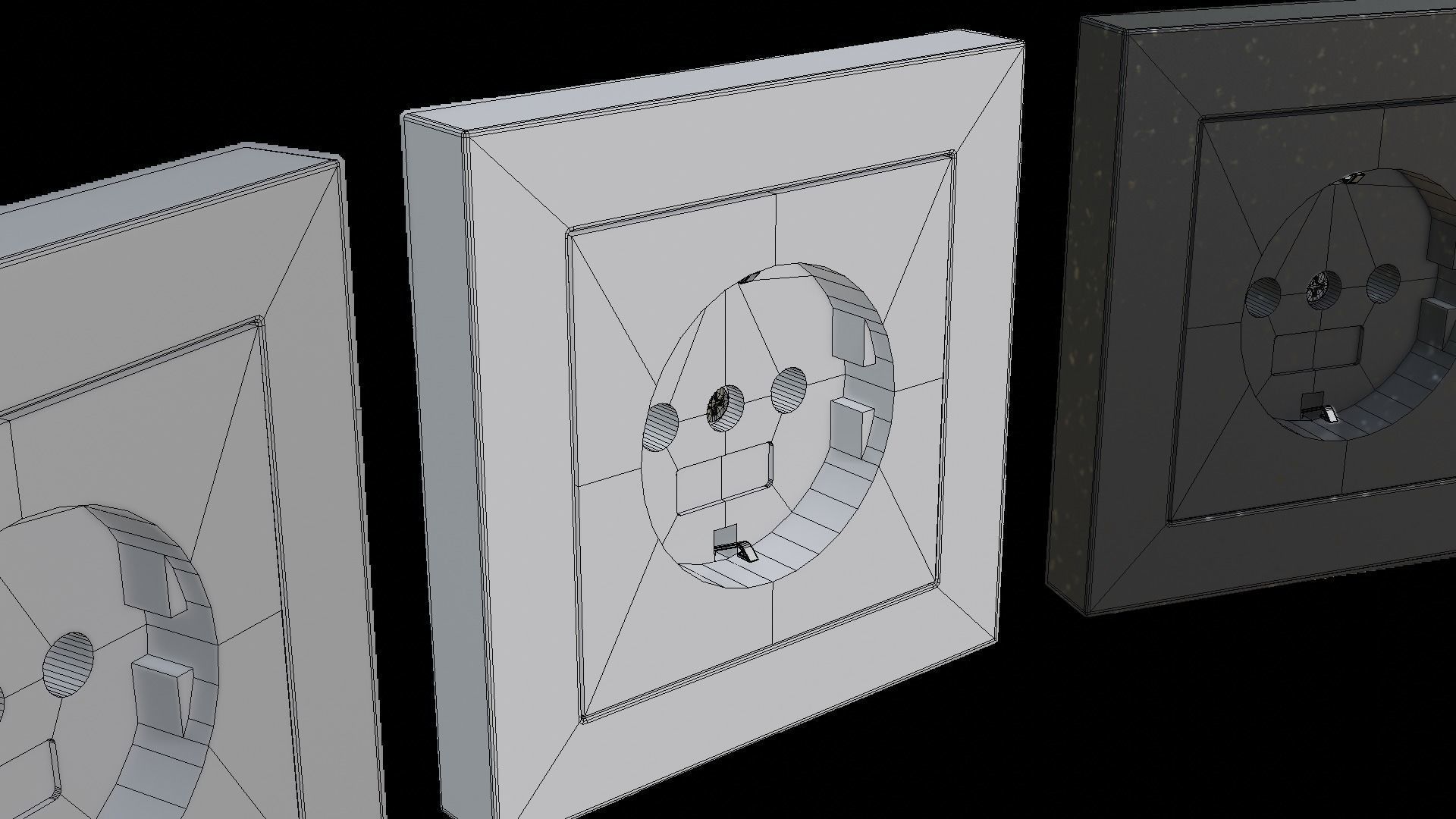 Plug Socket Europe Low-poly 3D model_13