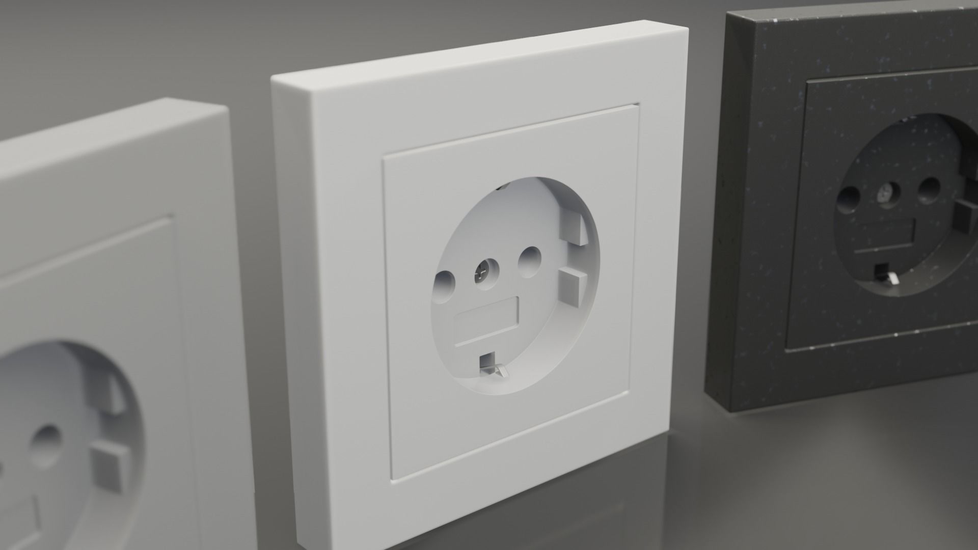 Plug Socket Europe Low-poly 3D model_5