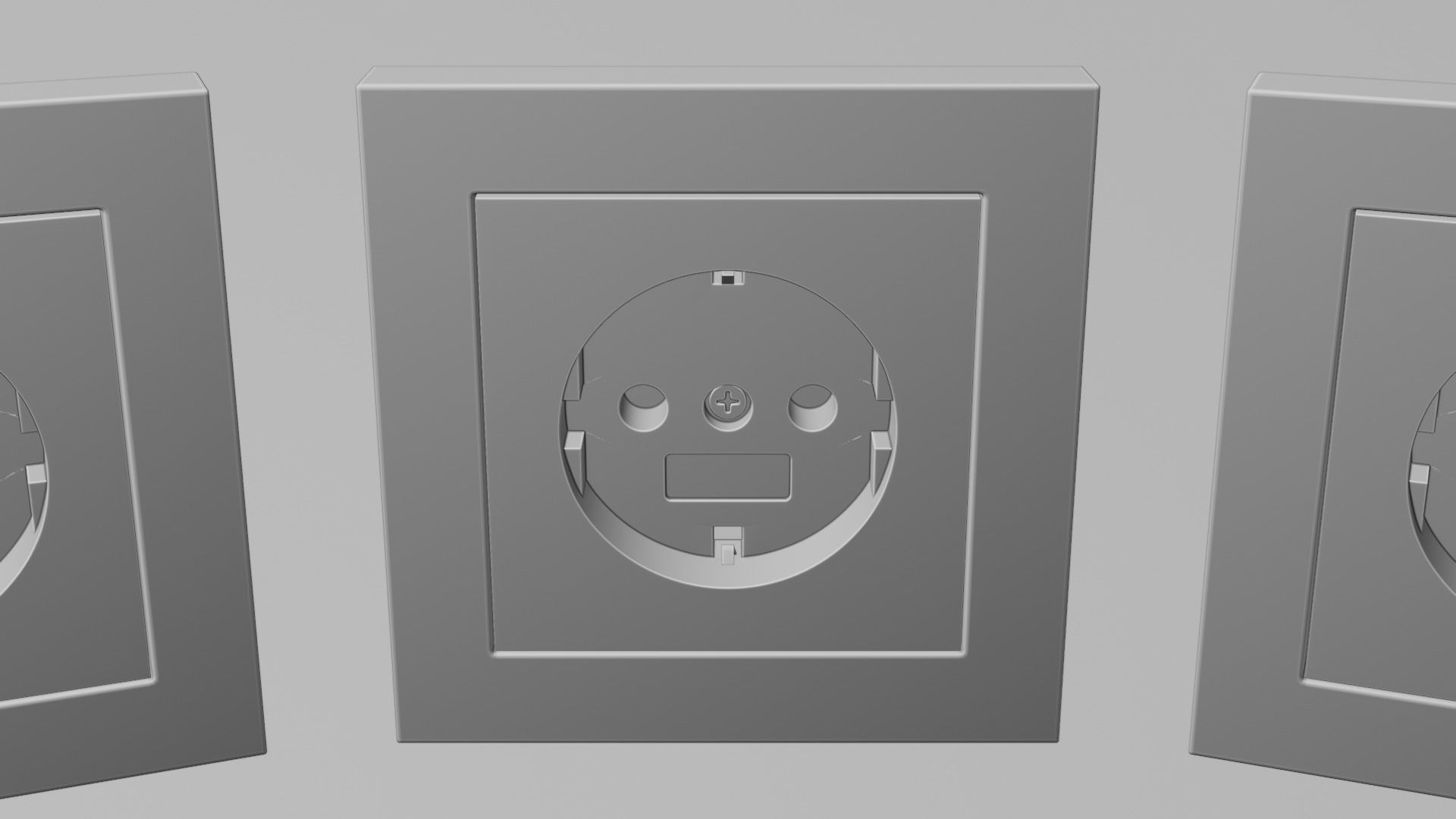 Plug Socket Europe Low-poly 3D model_10