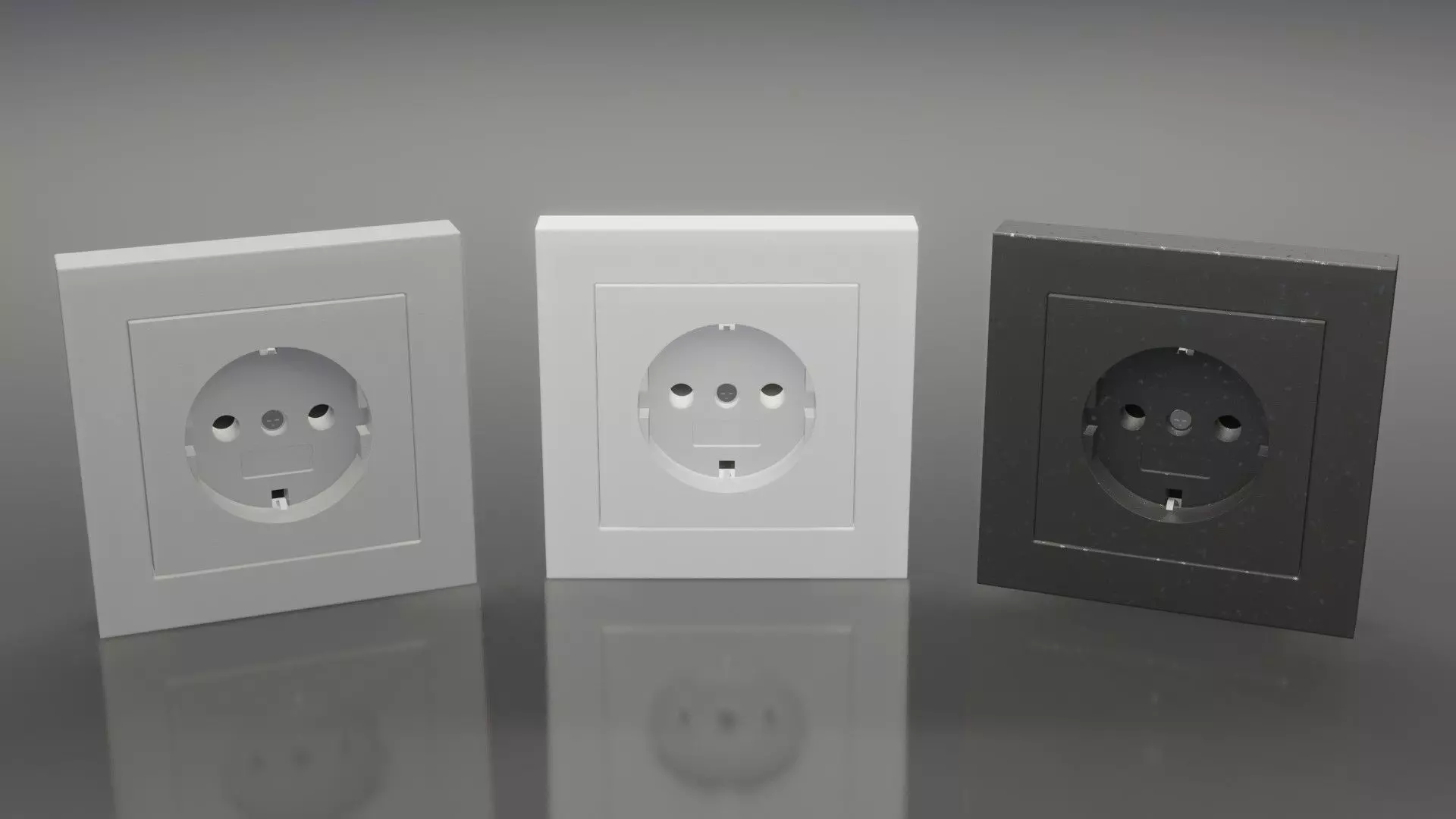 Plug Socket Europe Low-poly 3D model_0