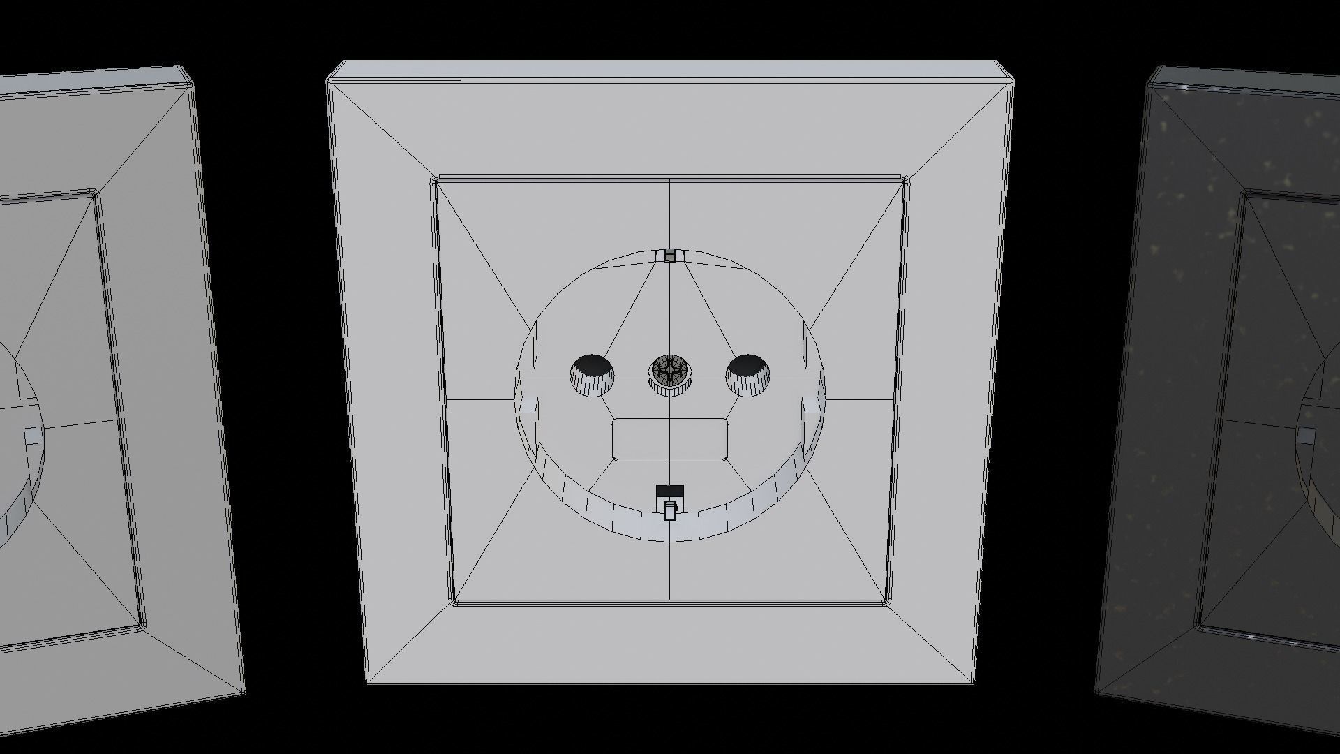 Plug Socket Europe Low-poly 3D model_11