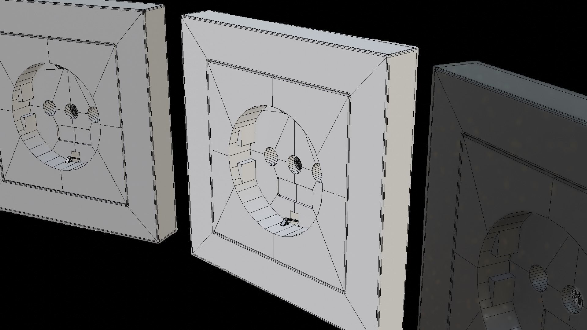 Plug Socket Europe Low-poly 3D model_12