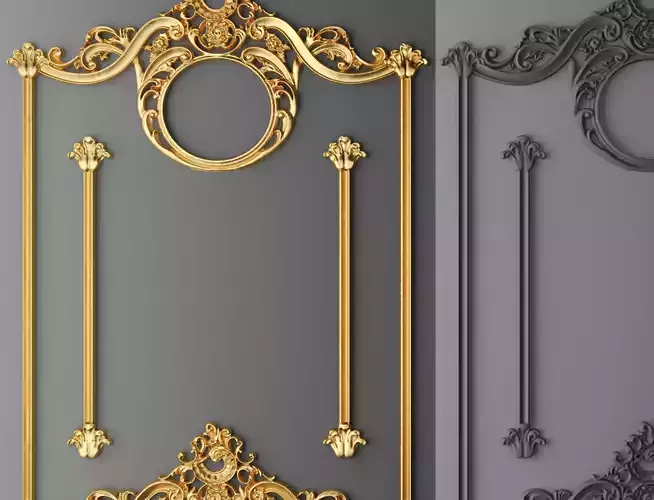 Stucco decor frame 3D