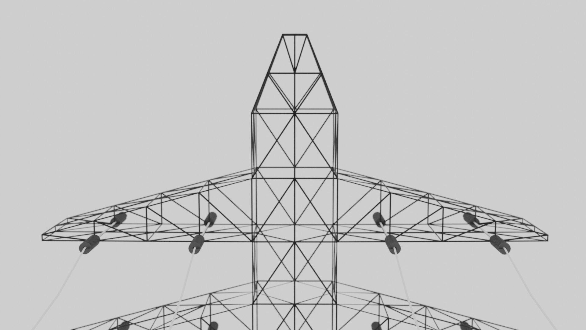 Metallic Electricity Utility Pylon Low-poly 3D model_3