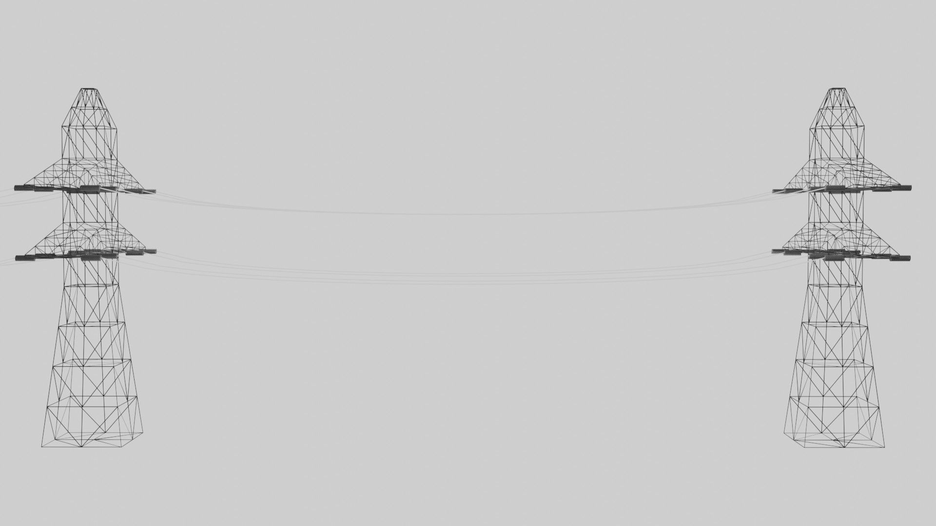 Metallic Electricity Utility Pylon Low-poly 3D model_2