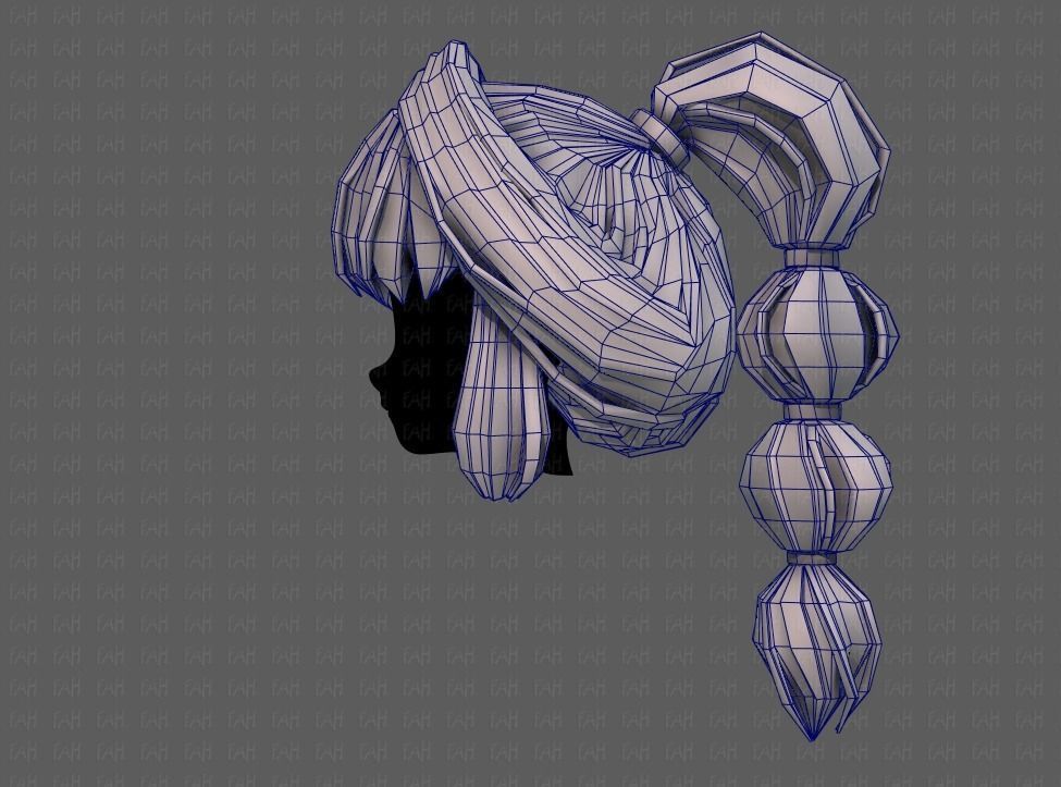 3D Hair style for girl V88 Low-poly 3D model_31