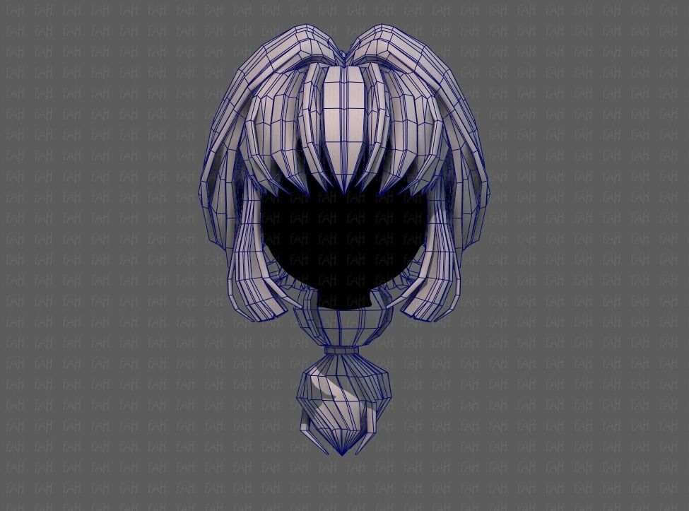 3D Hair style for girl V88 Low-poly 3D model_25