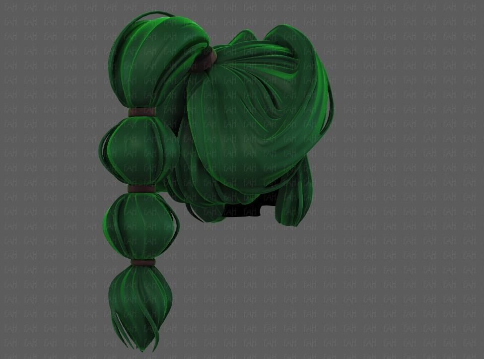 3D Hair style for girl V88 Low-poly 3D model_4