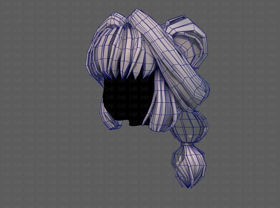 3D Hair style for girl V88 Low-poly 3D model_32