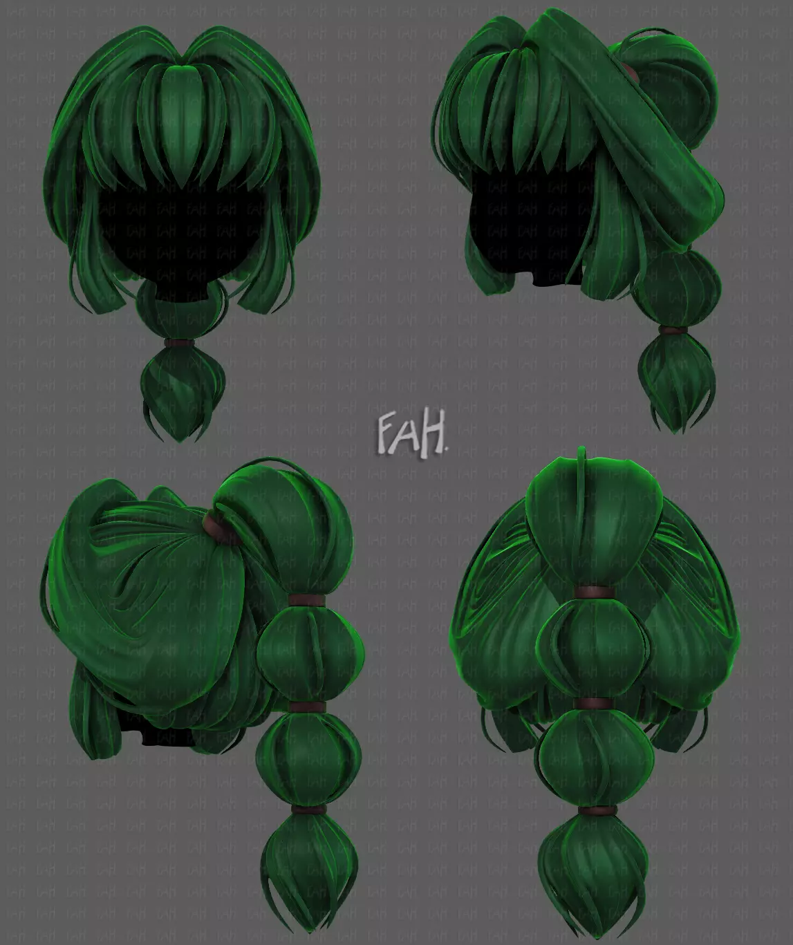 3D Hair style for girl V88 Low-poly 3D model_0