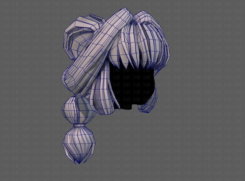 3D Hair style for girl V88 Low-poly 3D model_26