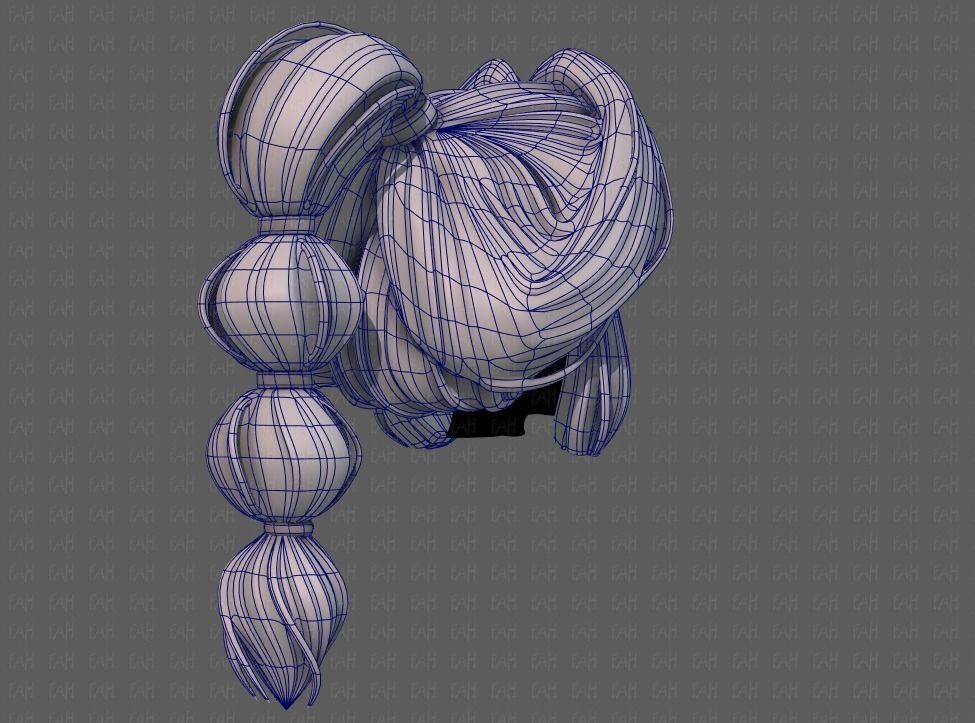 3D Hair style for girl V88 Low-poly 3D model_12