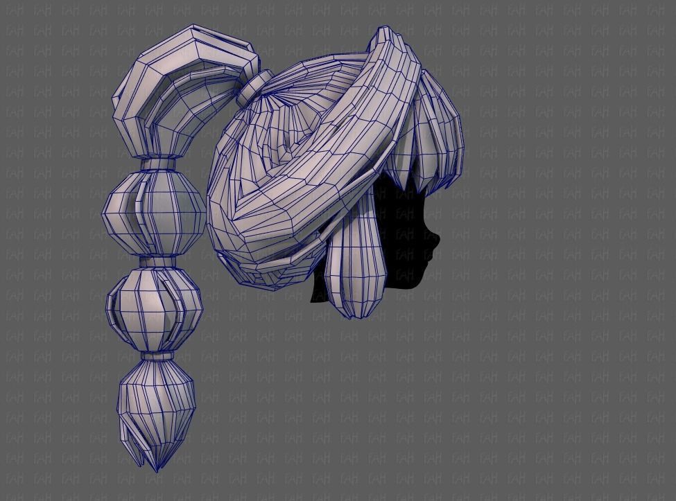 3D Hair style for girl V88 Low-poly 3D model_27