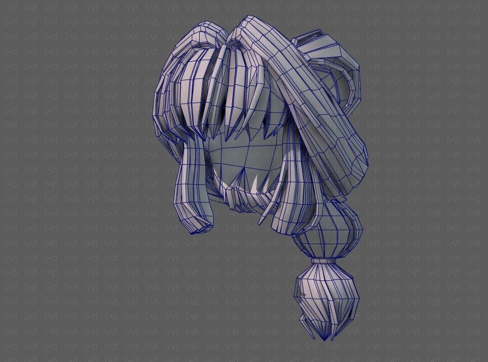 3D Hair style for girl V88 Low-poly 3D model_40