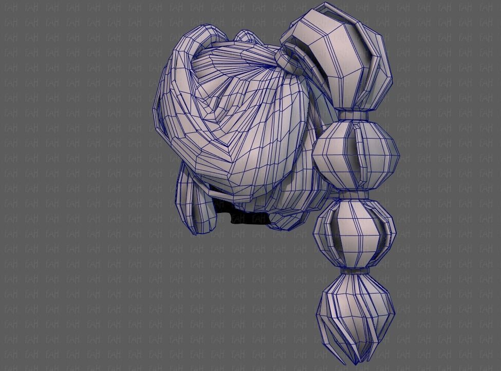 3D Hair style for girl V88 Low-poly 3D model_30