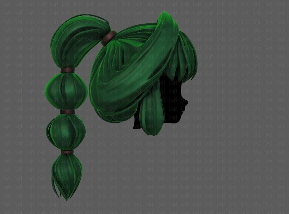 3D Hair style for girl V88 Low-poly 3D model_3