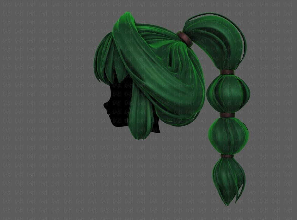 3D Hair style for girl V88 Low-poly 3D model_7